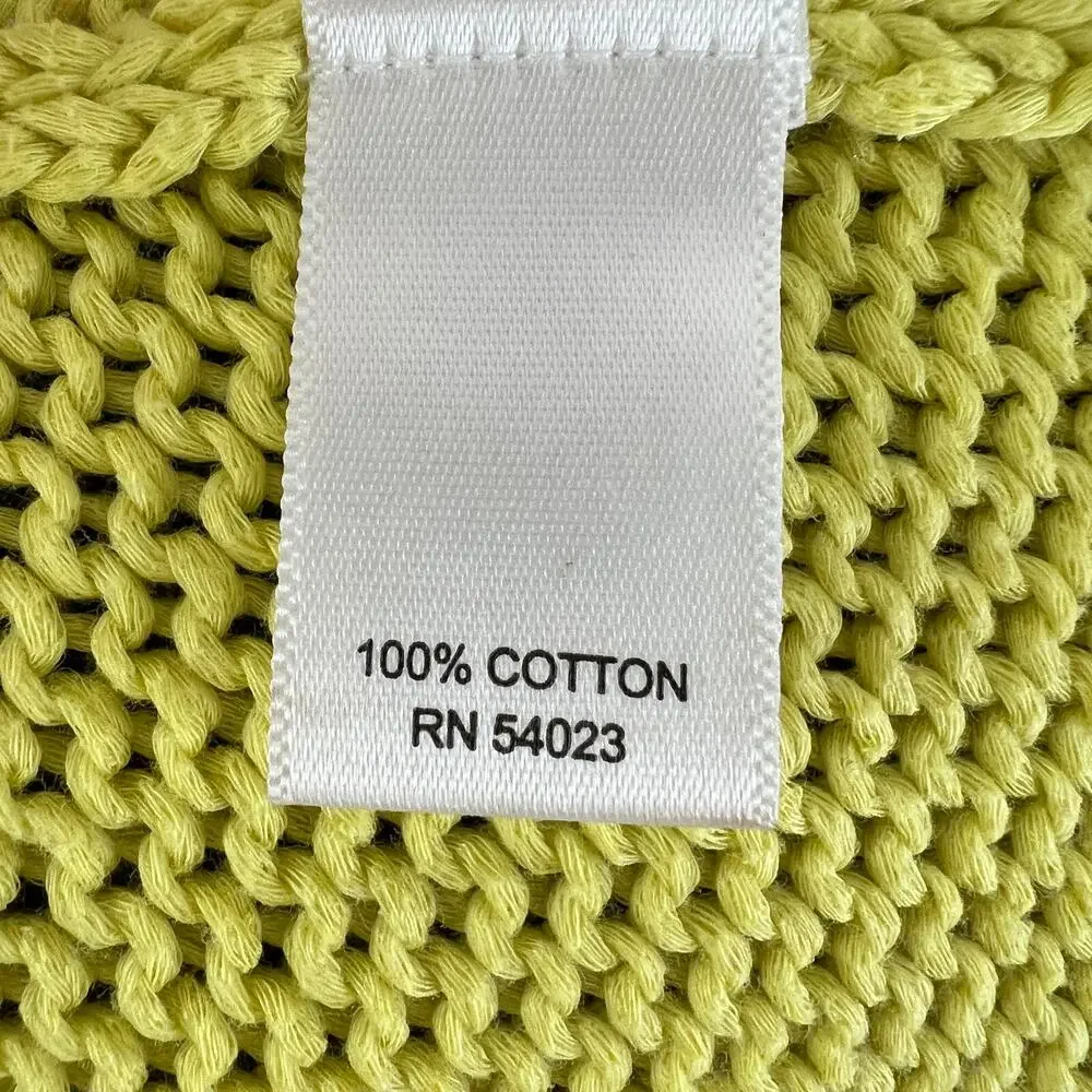BANANA REPUBLIC MILLY COLLECTION Lemon Lime Cotton Drop Shoulder Sweater Size S